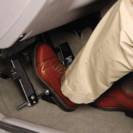 driver using adaptive driving equipment driver using adaptive driving equipment